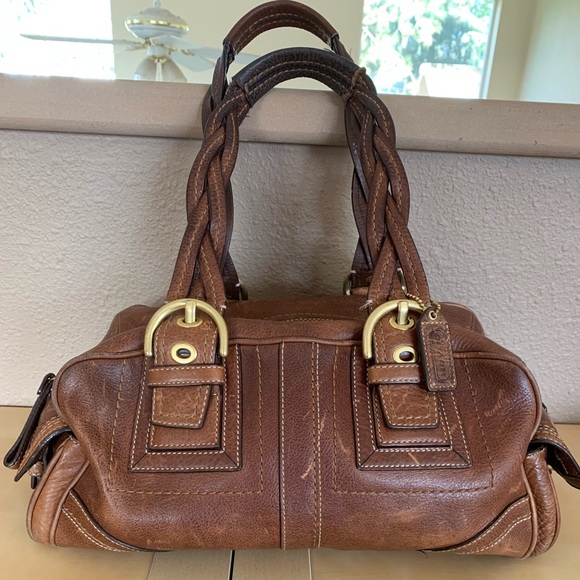 Coach Handbags - Coach Satchel, Braided leather handle H0693-10048